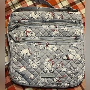 Vera Bradley Gray Winter Polar Bears Hipster Crossbody Bag Beary Merry New